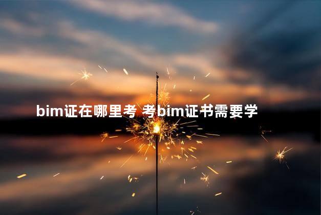 bim证在哪里考 考bim证书需要学什么